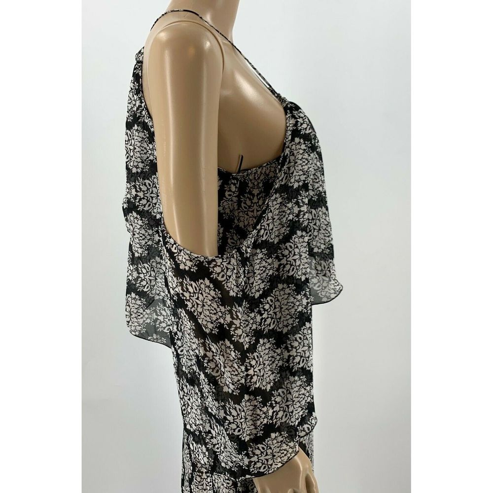 Zara Dress Cold Shoulder Size S Floral Midi - Picture 6 of 10